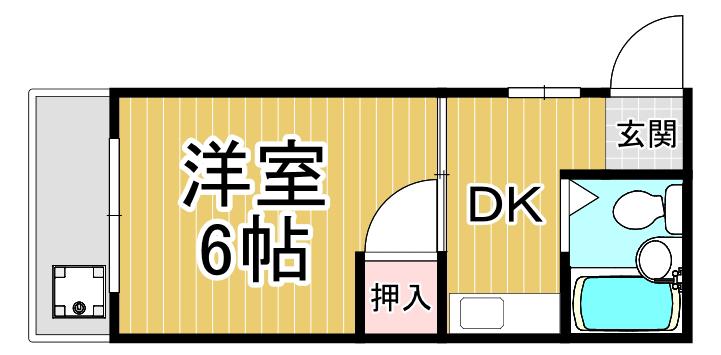 メゾン笠屋町(1DK/2階)の間取り写真