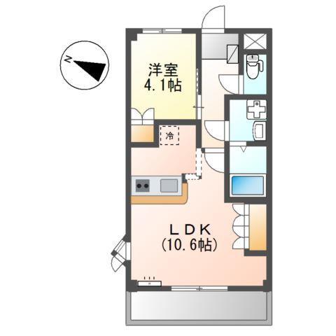 シャルマン・ラティール(1LDK/1階)の間取り写真