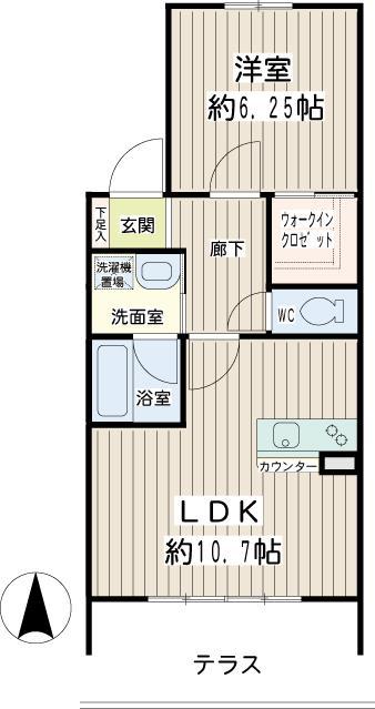 アジュールハイム(1LDK/1階)の間取り写真