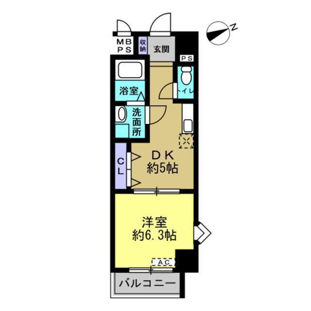 IMASAMORUGEN壱番館(1DK/7階)の間取り写真