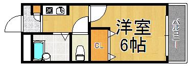 ABCビル(1K/2階)の間取り写真