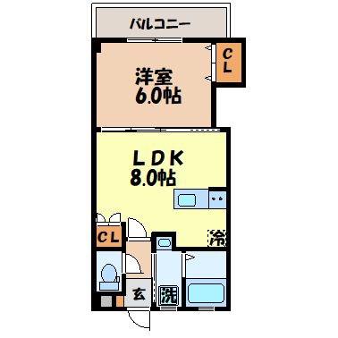 フォレストヴィラ(1LDK/2階)の間取り写真