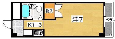 セジュール長尾(1K/4階)の間取り写真