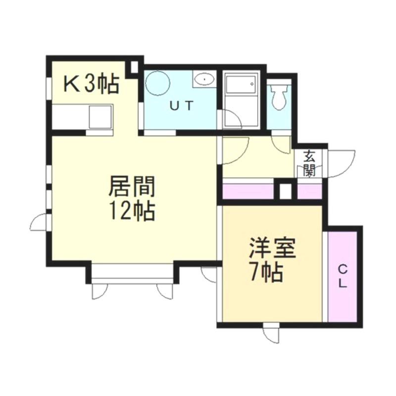 クレール西宮の沢(1LDK/2階)の間取り写真