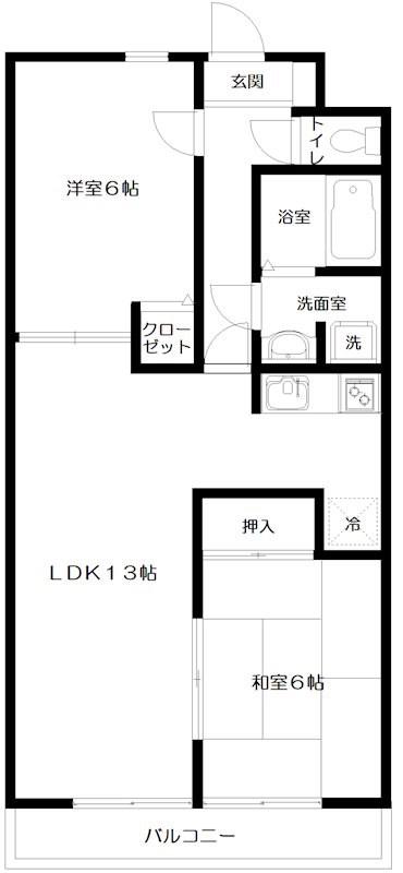 ヴィラフィオーレ(2LDK/3階)の間取り写真