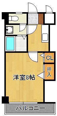 ピエドラブランカ西本町(1K/9階)の間取り写真
