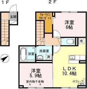  スリジエ麻生 (2LDK/2階)の間取り写真