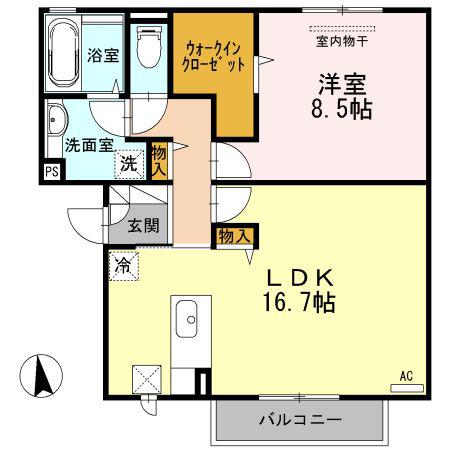 リーブライツ(1LDK/1階)の間取り写真
