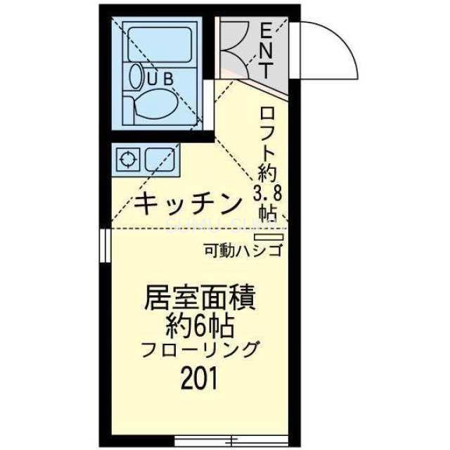 ユナイト黄金町エレーヌの杜(ワンルーム/2階)の間取り写真