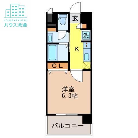 RESIDENCE中川(1K/2階)の間取り写真