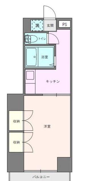 コーポ落合(1K/3階)の間取り写真