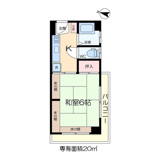 黒田ビル(1K/4階)の間取り写真
