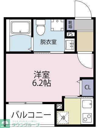 ハイム川崎新町(1K/1階)の間取り写真