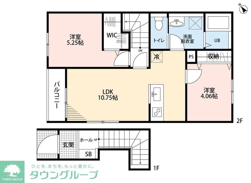 リーブルファイン久喜青葉(2LDK/2階)の間取り写真