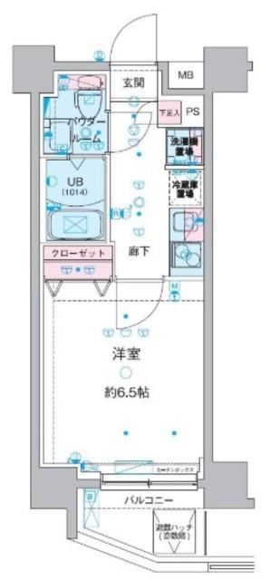 ジェノヴィア西川口IV 1001(1K/10階)の間取り写真