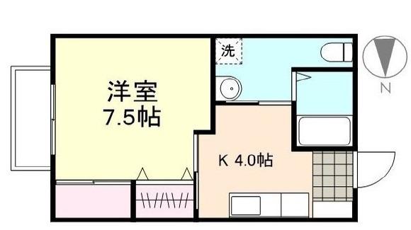 みのり II(1K/2階)の間取り写真
