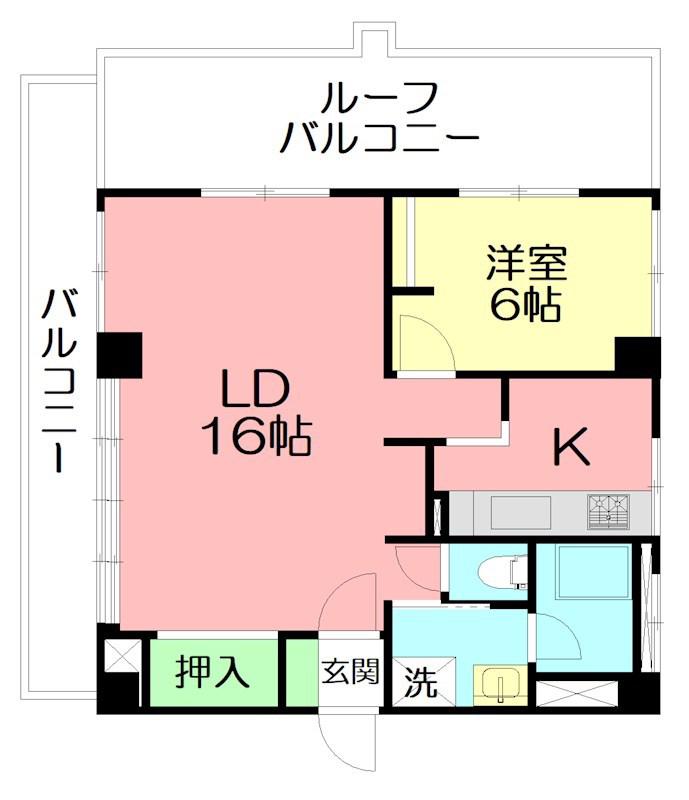 コーポ南町(1LDK/2階)の間取り写真