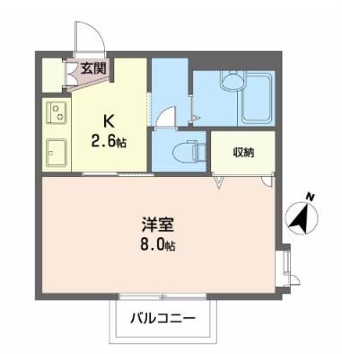 アーバンハイツ西中田(1K/2階)の間取り写真