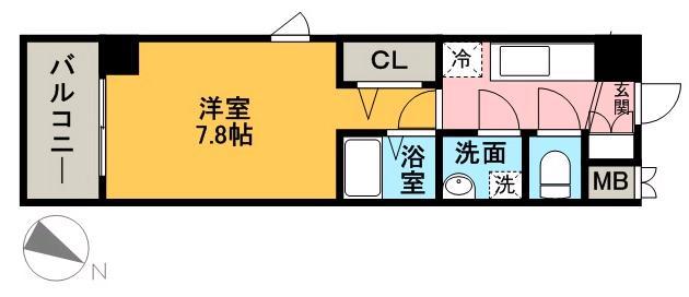 パルク博多駅南(1K/5階)の間取り写真