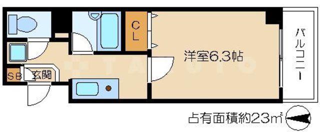 プランドルアミ下鴨(1K/2階)の間取り写真