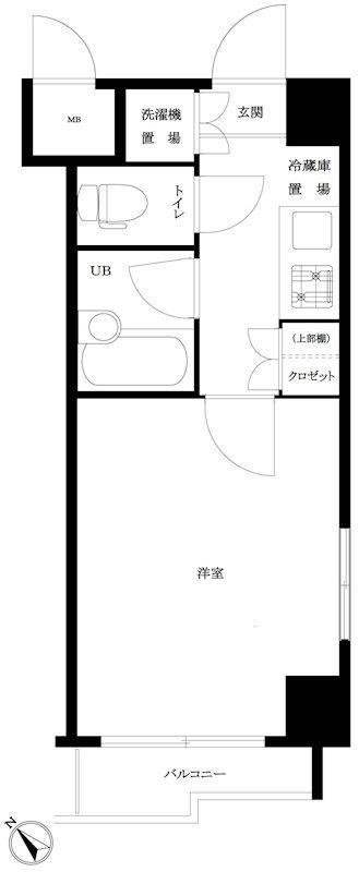 ルーブル神宮前(1K/4階)の間取り写真