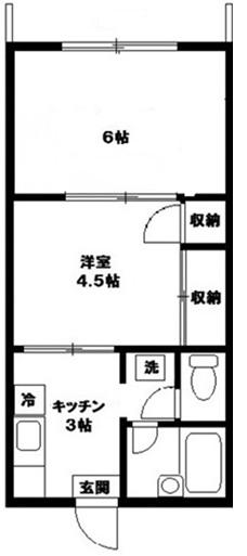 サマックスフジタ(2K/2階)の間取り写真