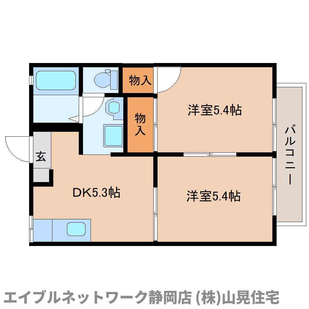 ドミール マリコ(2DK/2階)の間取り写真