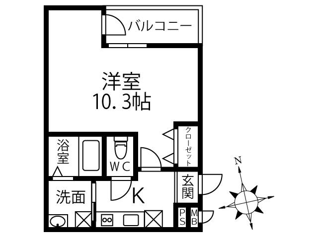 フジパレス阪南町II番館(1K/1階)の間取り写真