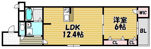フジパレス三住町A棟(1LDK/2階)の間取り写真