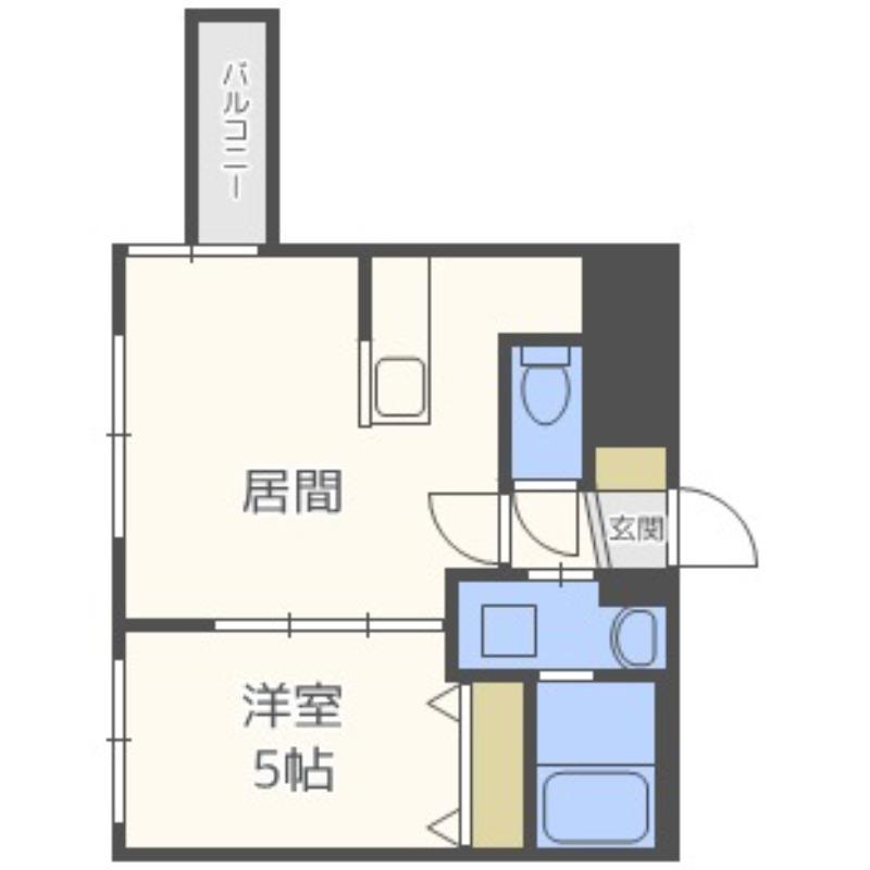 ネコオール平岸(1LDK/2階)の間取り写真