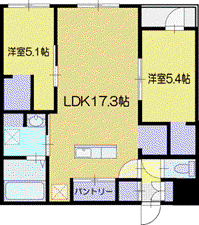 R-FINO千歳末広(2LDK/4階)の間取り写真