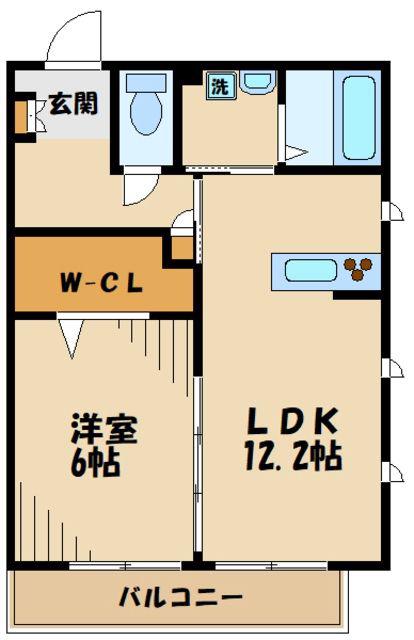 CLARAN イースト(1LDK/1階)の間取り写真