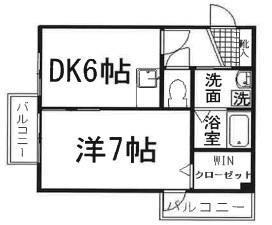 プロスペリテ川上(1DK/2階)の間取り写真