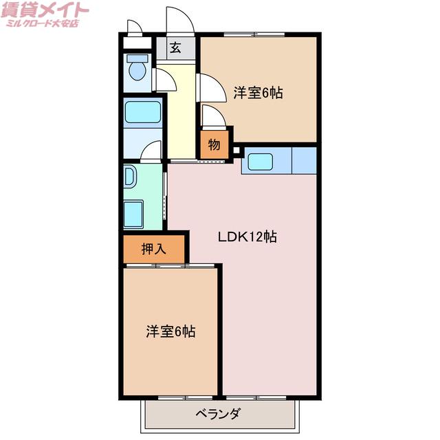 REPOS(2LDK/1階)の間取り写真