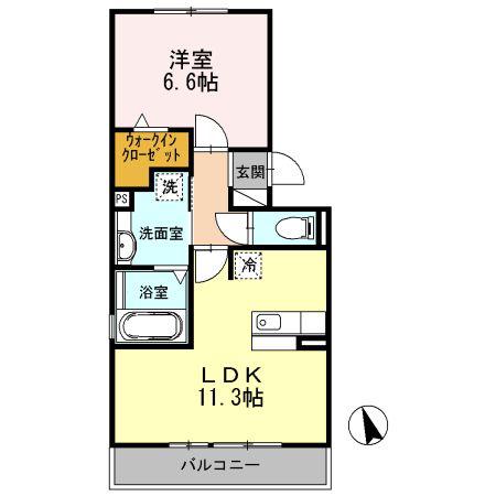 カサ・ルーチェ(1LDK/3階)の間取り写真
