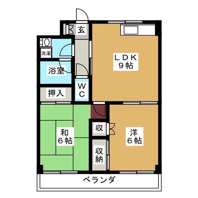 シティハイム雅(2DK/2階)の間取り写真