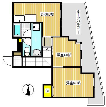 保谷光風レジデンス(2DK/8階)の間取り写真