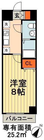KDX千葉中央レジデンス(1K/13階)の間取り写真