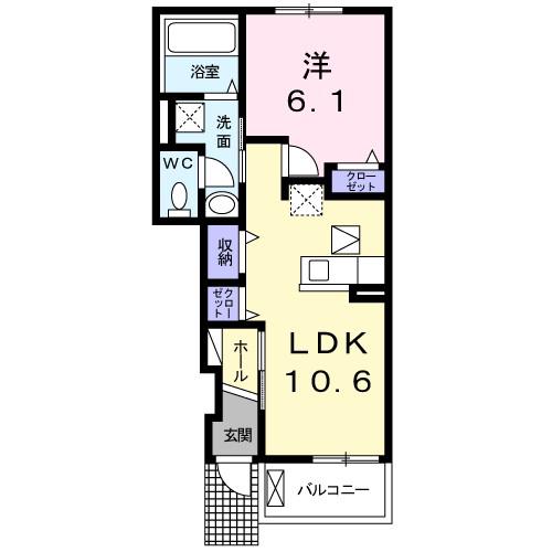 プレジール(1LDK/1階)の間取り写真
