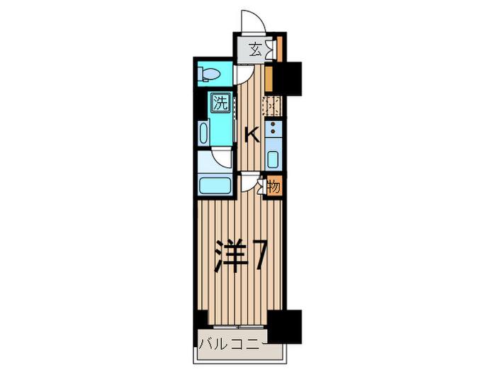 MFPRコート武蔵小山(1K/11階)の間取り写真