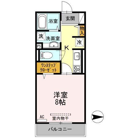 ラルジュ(1K/2階)の間取り写真