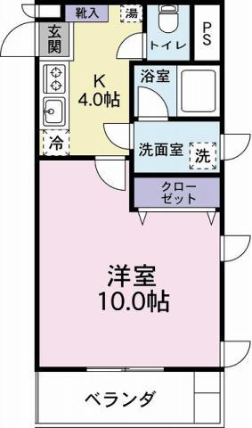 フィールド オブ ウィステリア(1K/5階)の間取り写真