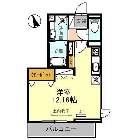 SAISONNIERII(ワンルーム/2階)の間取り写真