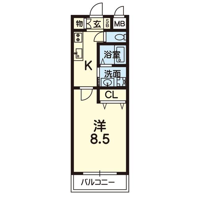 ロイヤルハイネスファースト(1K/3階)の間取り写真