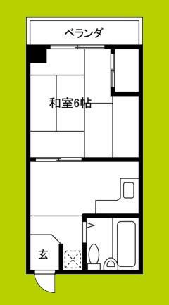 ローレルハイツ大淀2号棟(1DK/2階)の間取り写真