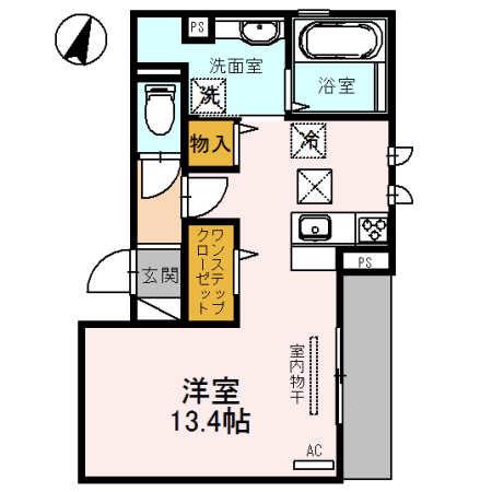 フォーシーズンズ神戸(ワンルーム/1階)の間取り写真