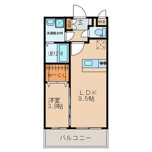 SAKURA FORET(1LDK/1階)の間取り写真