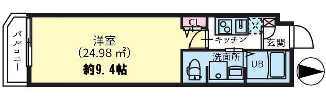 スマートVILLA千鳥(1K/5階)の間取り写真