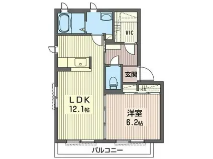 メビュースタウンIIII(1LDK/2階)の間取り写真