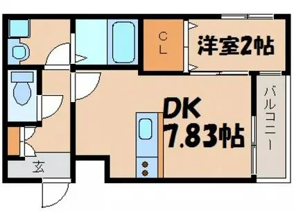 MOVE府中浜田壱番館(1LDK/1階)の間取り写真